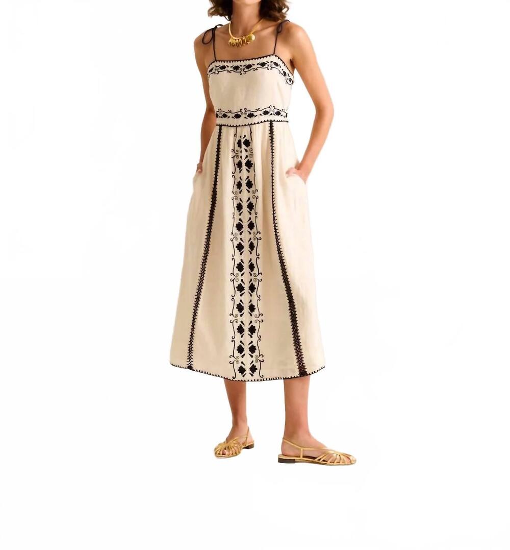 NEW CAROLINA K allegra linen midi dress in ivory